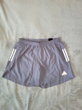 Adidas Mens Large Own The Run Brief Lined Running Shorts Silver Violet JC9827